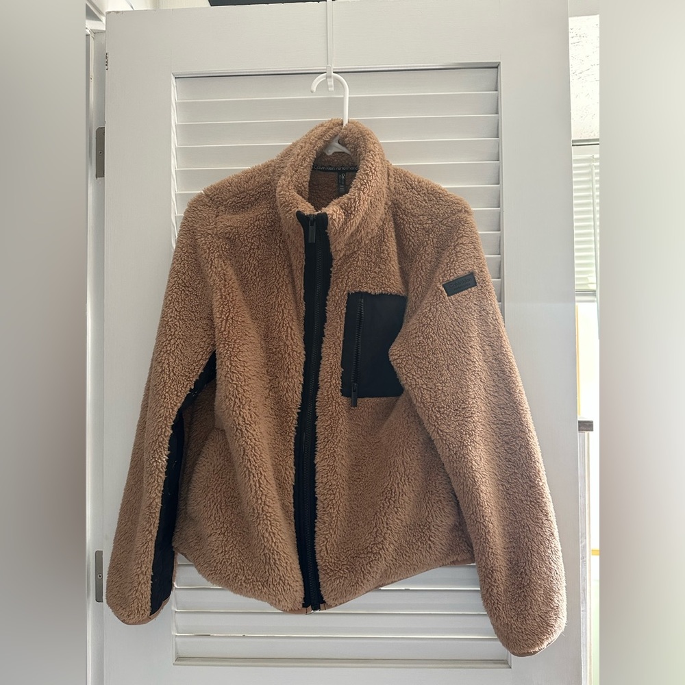 CALVIN KLEIN Sherpa Zip-Up Sweater